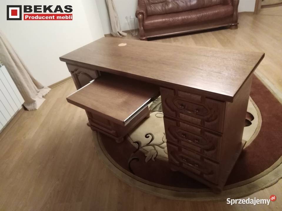 Stylowe Biurko Gabinetowe 160 Orzech Dąb Buk 50cm małopolskie Olkusz