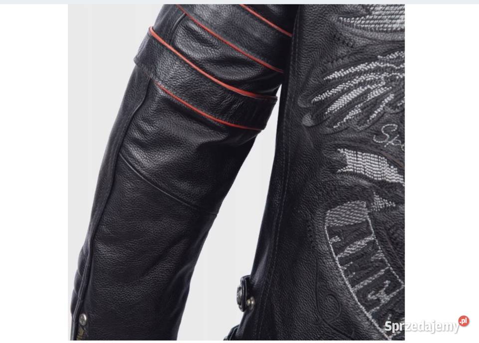 KURTKA MOTOCYKLOWA SKÓRZANA SKÓRA Z HAFTEM Sosnowiec