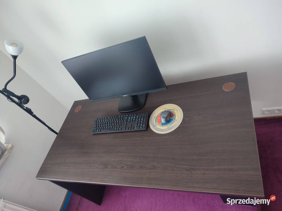 Solidne stabilne duże biurko 140x70 wenge mazowieckie Warszawa sprzedam