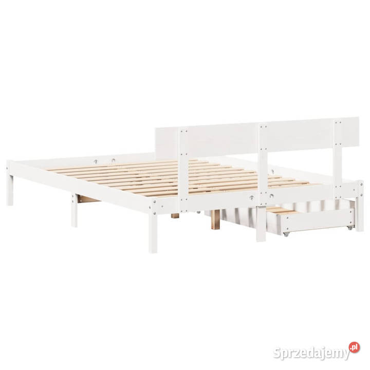 Rama łóżka bez materaca biała lite drewno 145cm mazowieckie Warszawa sprzedam