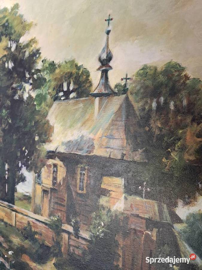 obraz olejny na płótnie 80x60 stary drewniany Malarstwo Sandomierz