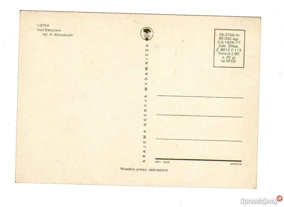 USTKA BAŁTYKIEM POCZTÓWKA Krynki sprzedam