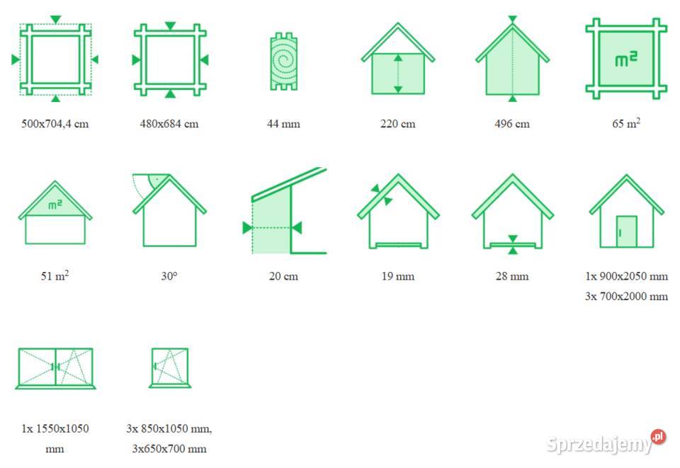 Drewniany domek całoroczny Jan II zabudowany 65