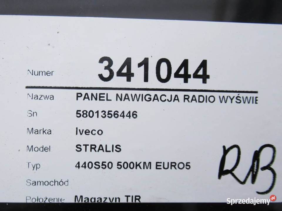 PANEL NAWIGACJA RADIO WYŚWIETLACZ IVECO STRALIS Panele sterowania, przełączniki Wyposażenie wnętrza sprzedam