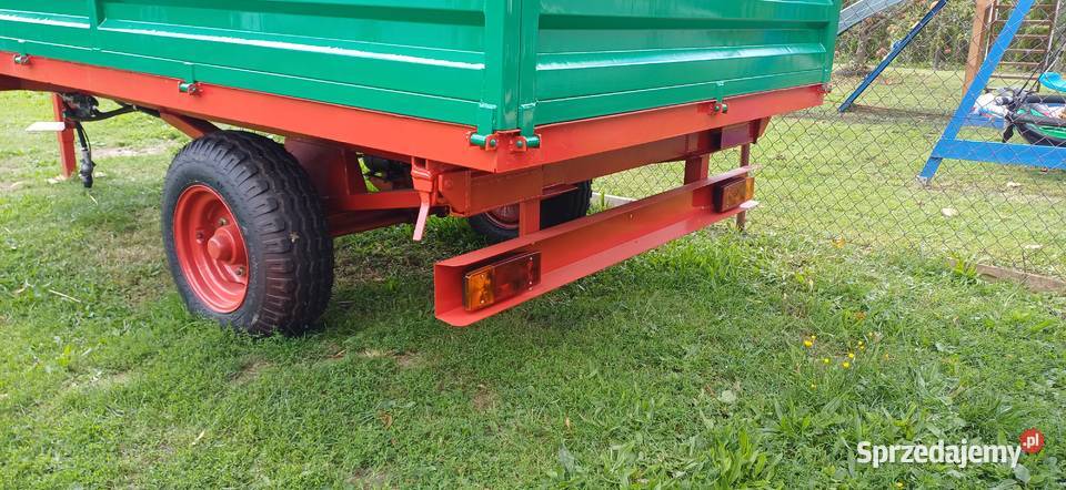 Przyczepa jednoosiowa nowa z wywrotem 3 strony Przyczepy rolnicze podkarpackie Jasło sprzedam