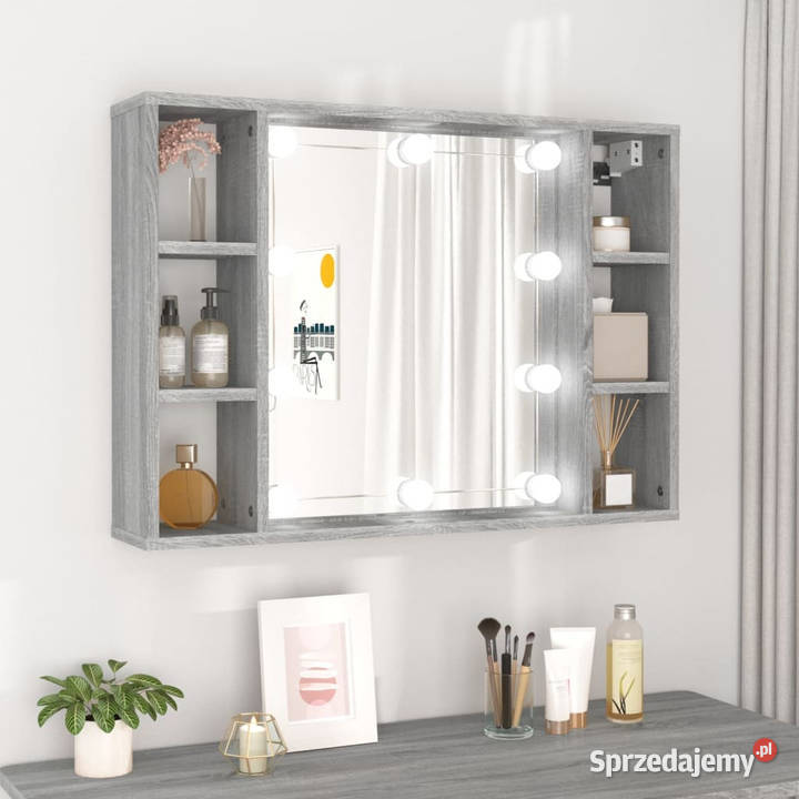 Szafka z lustrem i LED szary dąb sonoma 76x15x55 Warszawa sprzedam