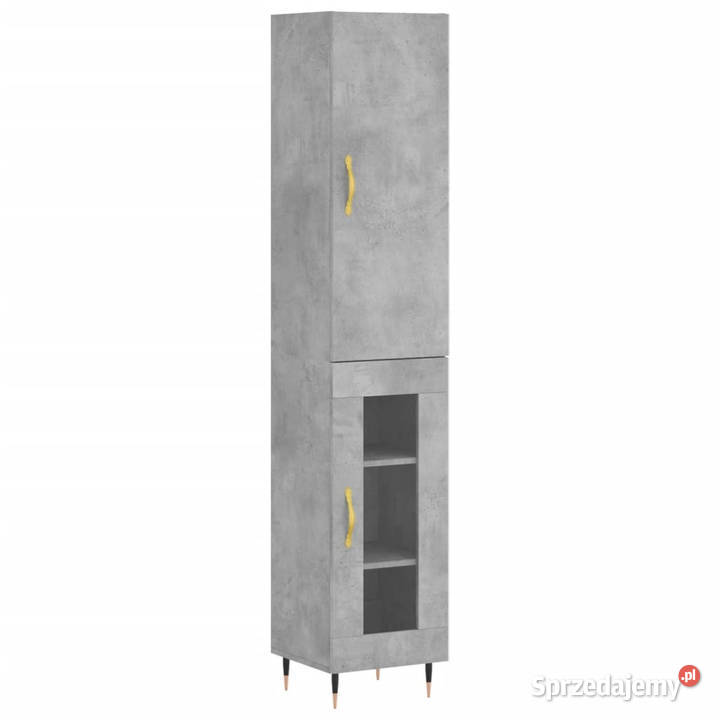 Wysoka szafka szarość betonu 345x34x180 Warszawa