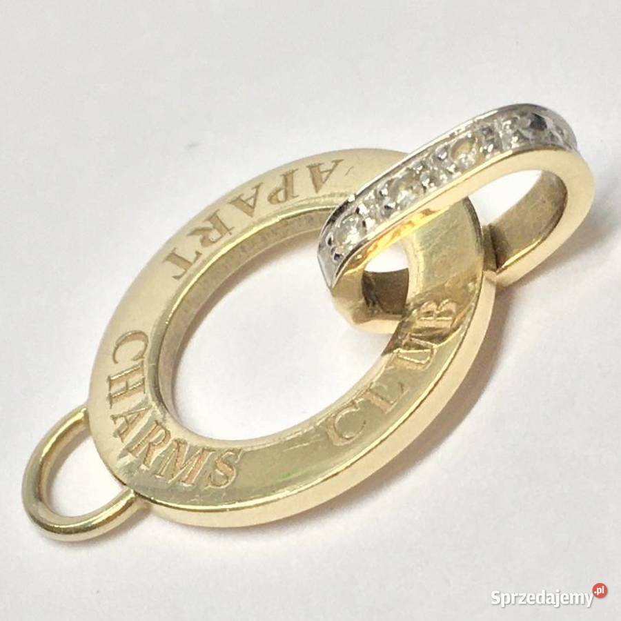 Złoty WISIOREK 585 14K Zawieszka DIAMENTY 004ct Warszawa