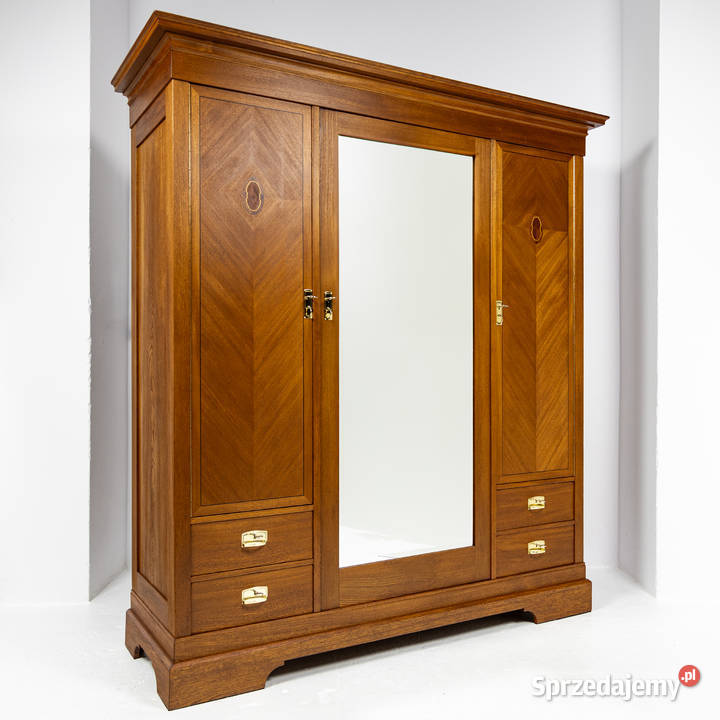 Secesyjna szafa trzydrzwiowa duża stara antyk Swarzędz sprzedam