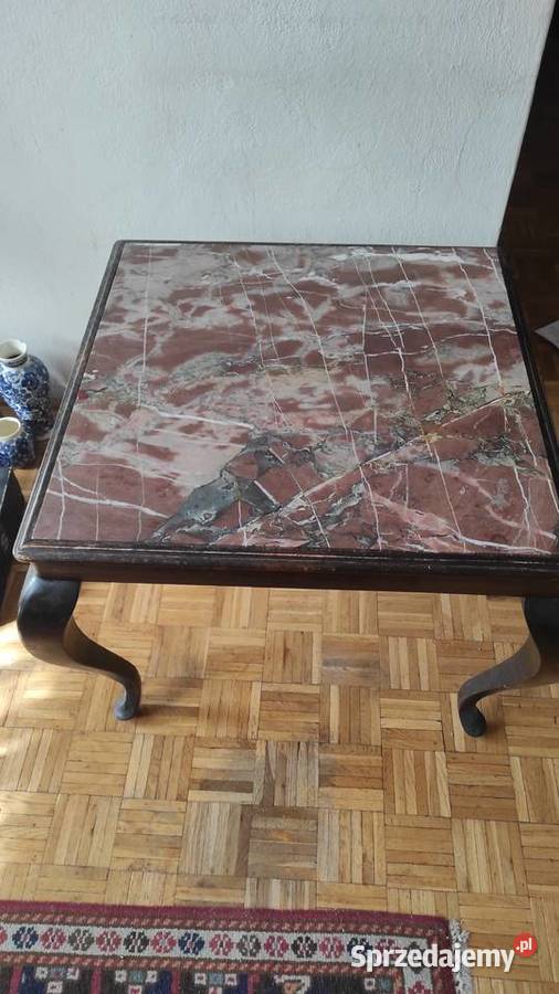 Stolik Kawowy z Marmurowym Blatem Styl Warszawa sprzedam