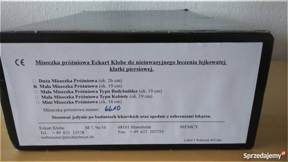 Miseczka próżniowa Eckart Klobe Warszawa
