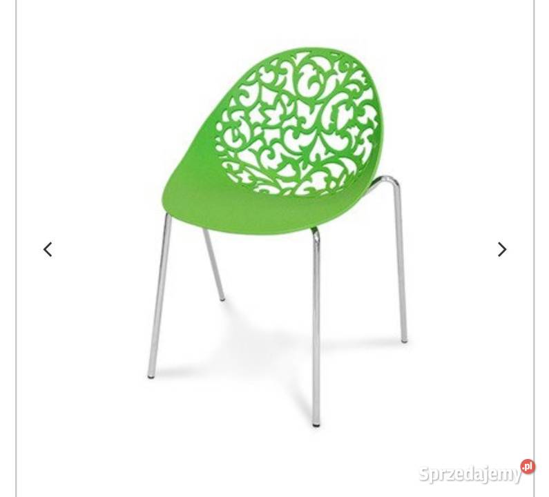 Zielone  nowoczesne krzesło ażurowe