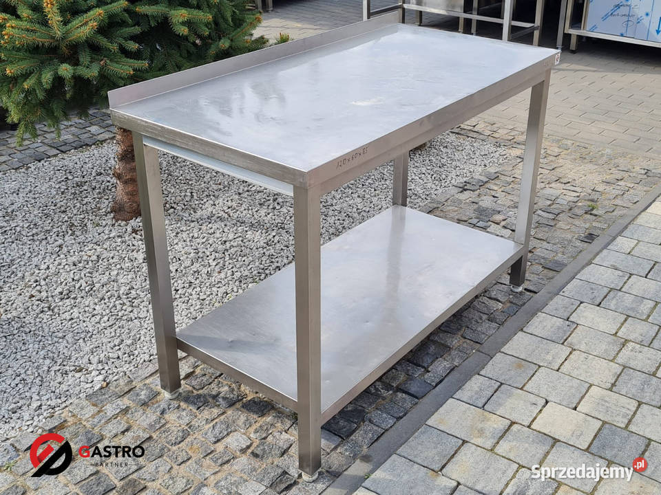 Stół ze stali nierdzewnej spawany 2 półki Gastronomia