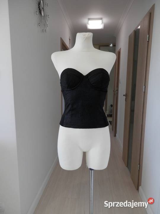 Bluzka Gorset Czarny Żakardowy Piankowy Asos S Łomża