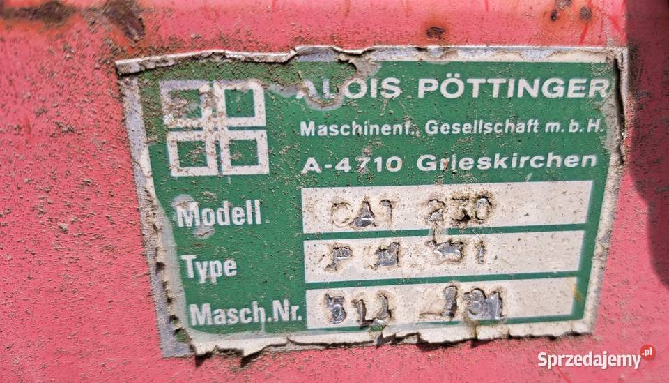 Kosiarka boczna tylna Pottinger CAT 230 plus Pozostałe