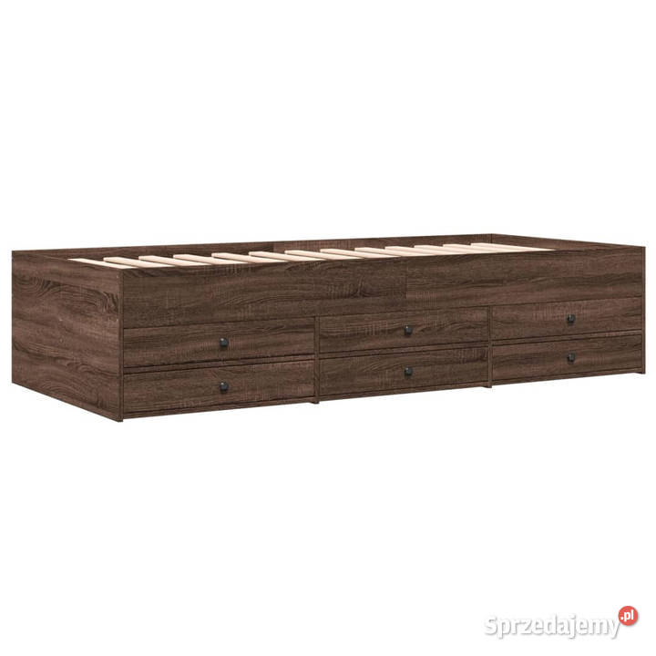 Łóżko dzienne z szufladami bez materaca brązowy 203cm sprzedam