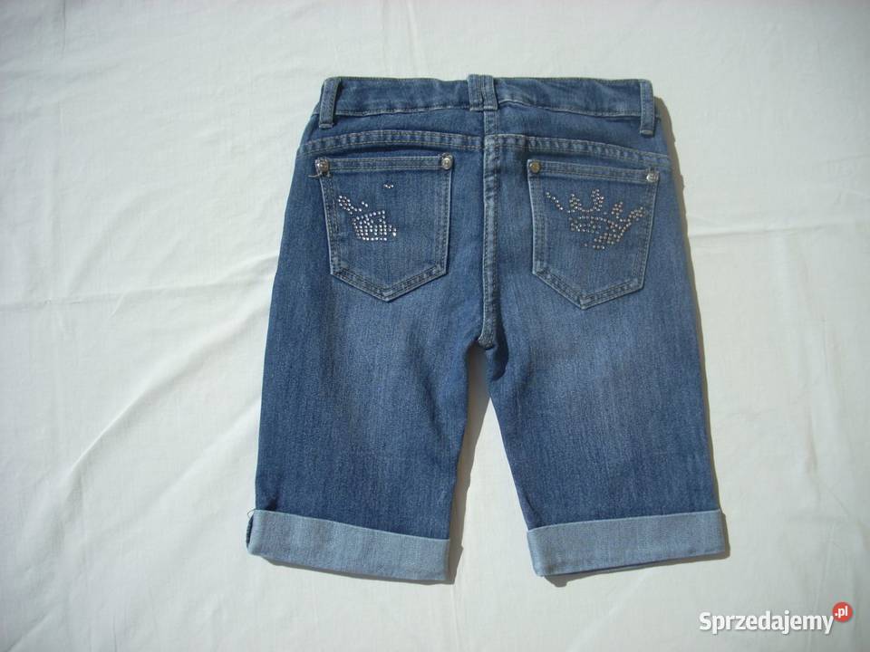 Spodnie Spodenki Jeansy Dziewczynki 140