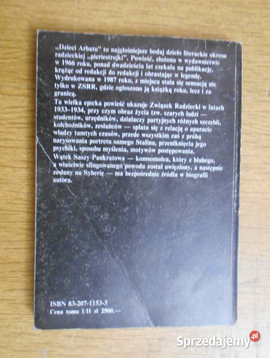 Anatolij Rybakow Dzieci Arbatu t 12 miękka lubelskie sprzedam