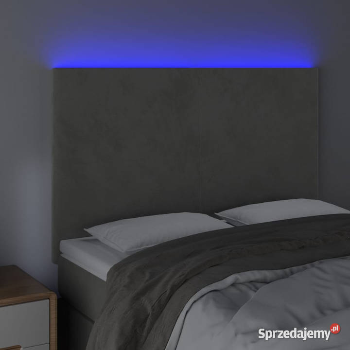 Zagłówek do łóżka z LED jasnoszary 144x5x118128 Warszawa