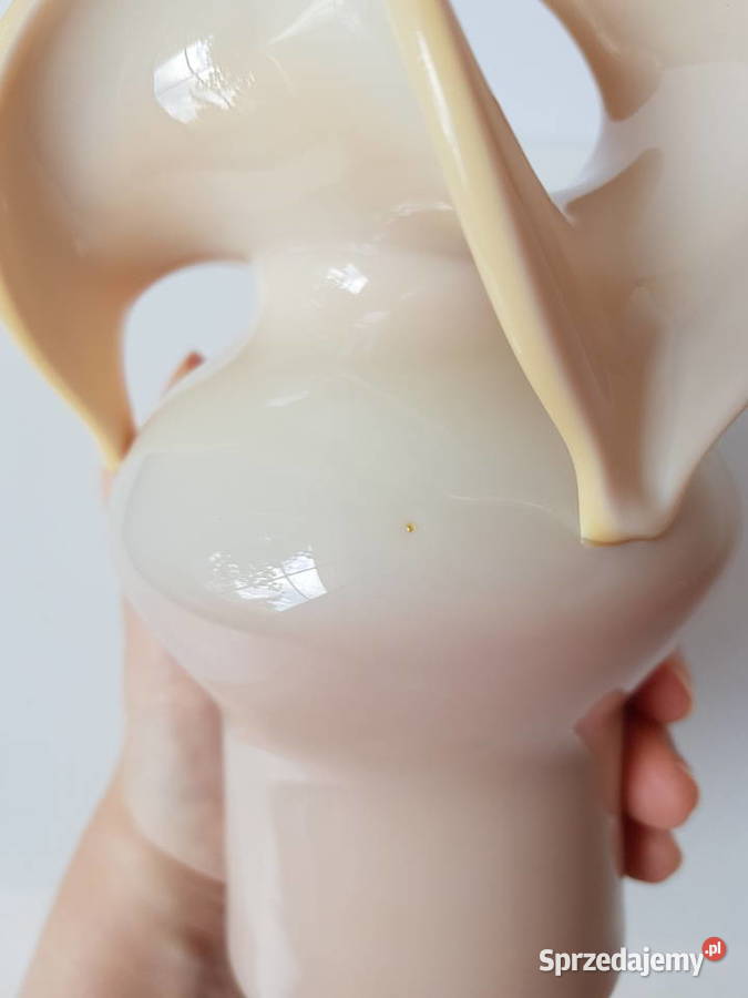 Świnkowy wazon OSIOŁEK Zuber kolorowe szkło PRL Porcelana i szkło Dąbrowa Górnicza