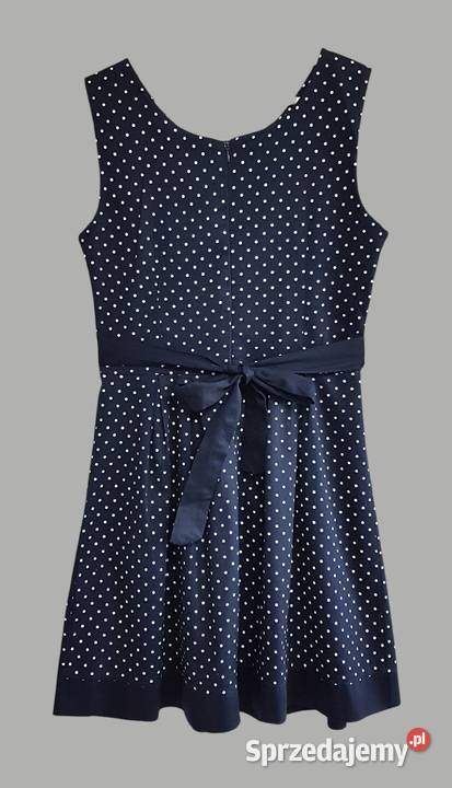 Damska elegancka sukienka granatowa na biały Moda i Styl Chrzanów sprzedam