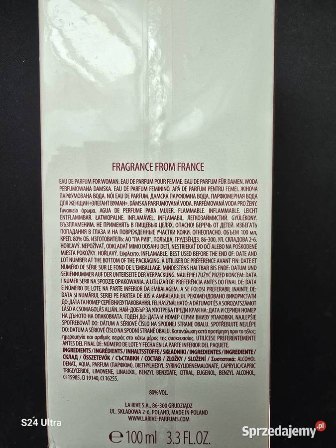 Nowa woda perfumowana Elegant Woman EDP 100 ml Mińsk Mazowiecki sprzedam