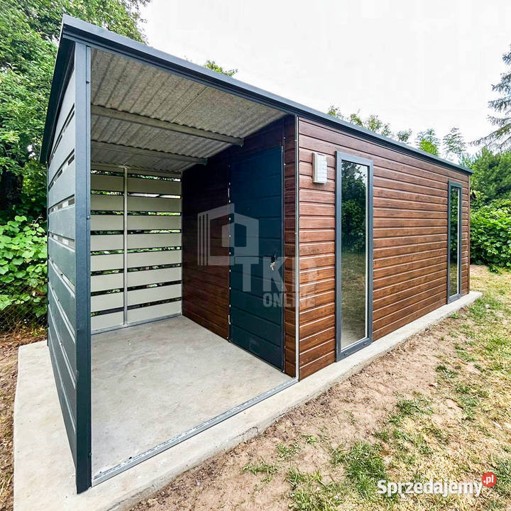 Schowek Domek Ogrodowy 45x25m Wiata 15m Drzwi 2x Domki narzędziowe Turek