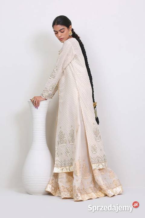 Indyjski komplet XXL 44 beżowy złoty malowany zachodniopomorskie Szczecin sprzedam