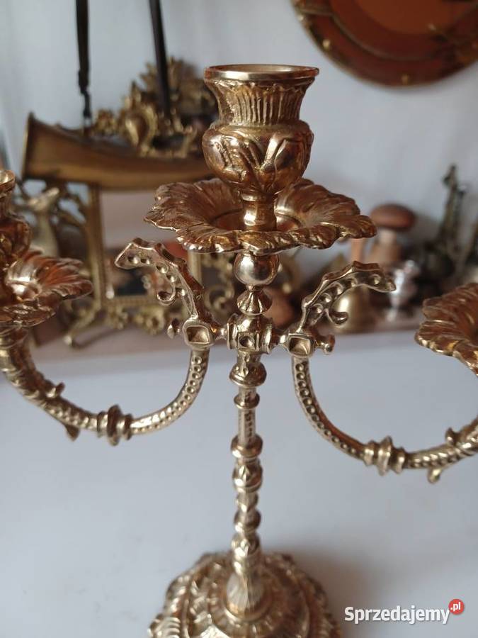 Piękny świecznik mosiężny Poznań sprzedam