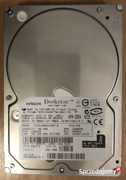 014 HDD Hitachi Deskstar IC35L090AVV2070 ATAIDE Łódź