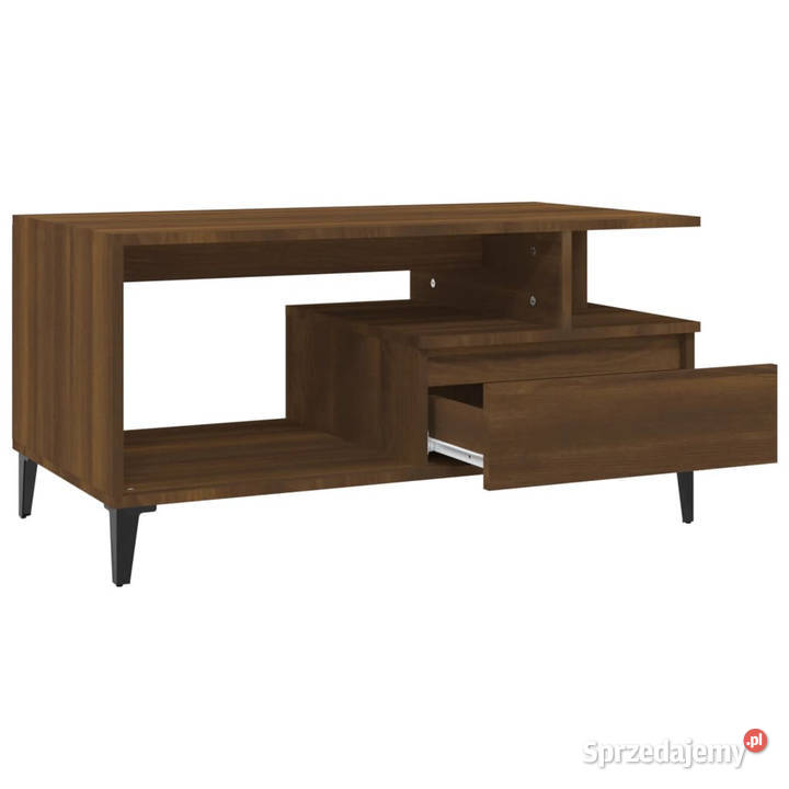 Stolik kawowy brązowy dąb 90x49x45 materiał Warszawa