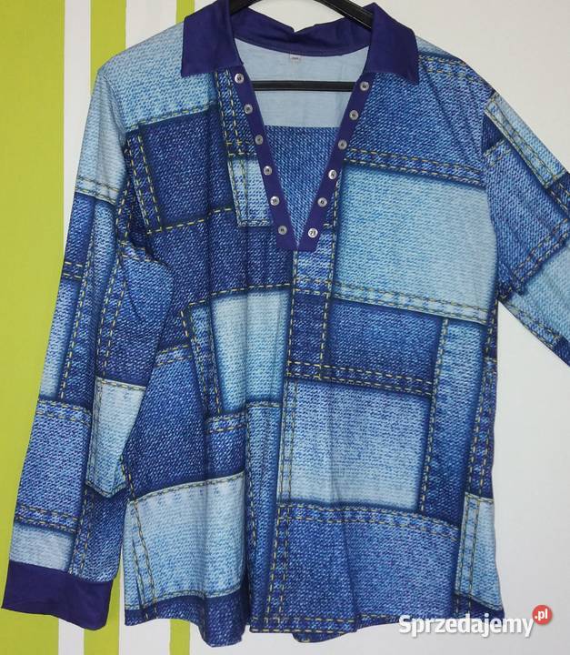 XL50 Nowa wygodna bluzka w niebieskiej tonacji Gliwice