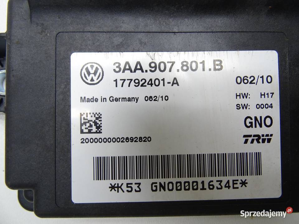 MODUŁ STEROWNIK HAMULCA RĘCZNEGO 3AA907801B VW osobowe małopolskie
