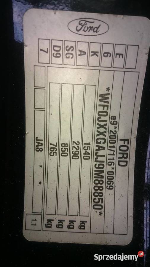 Dach Ford Fiesta MK7 5Drzwi Kolor D9 Mężenin