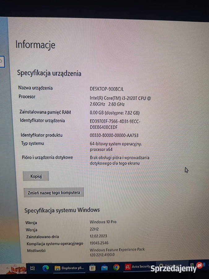 Lenovo m72e i32120T 8GB RAM 240GB SSD z Windows Liczba rdzeni procesora 2 Warszawa