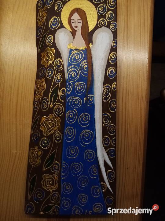 anioły malowane na desce Toruń