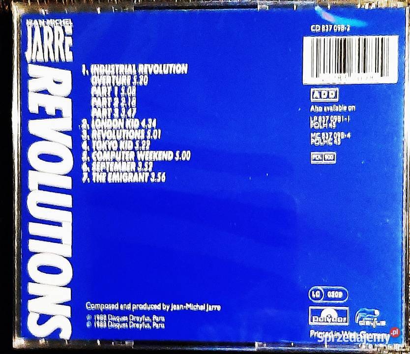 Album CD JEAN MICHEL JARRE Album Revolutions elektroniczna Warszawa