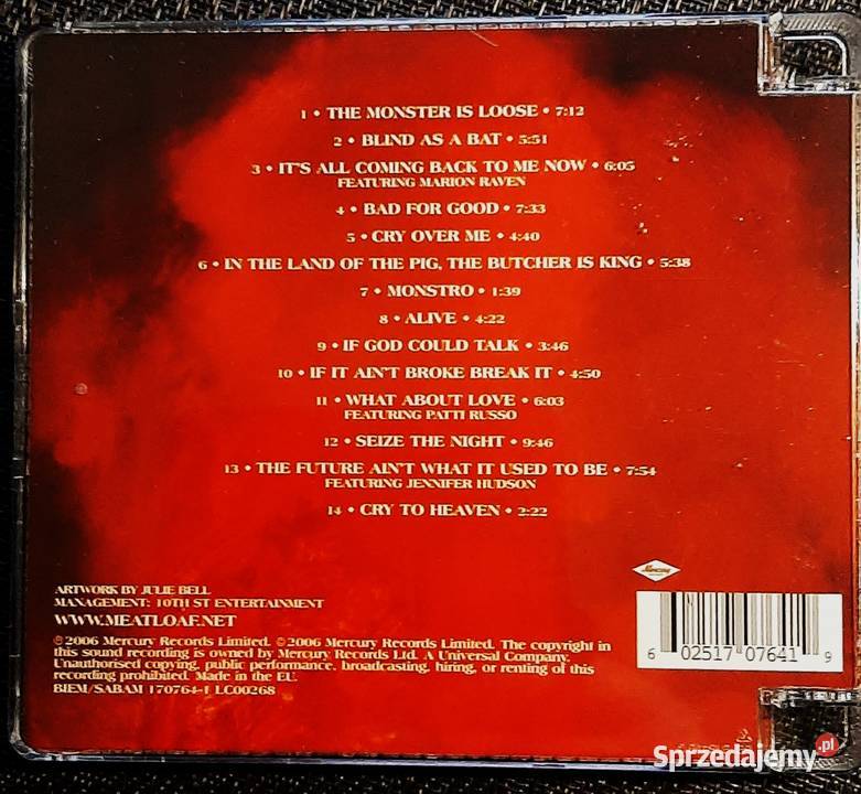 Album CD Zespołu MEAT LOAF Album Bat Out Of sprzedam
