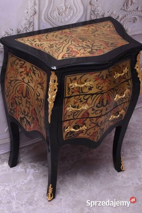 Komoda Szafa Boulle Liczne Zdobienia Drewno Brąz Komody