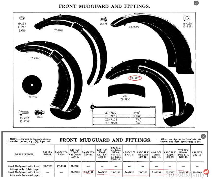 BSA SLOPER 4 BŁOTNIK FRONT MUDGUARD VTWIN G30 Bydgoszcz