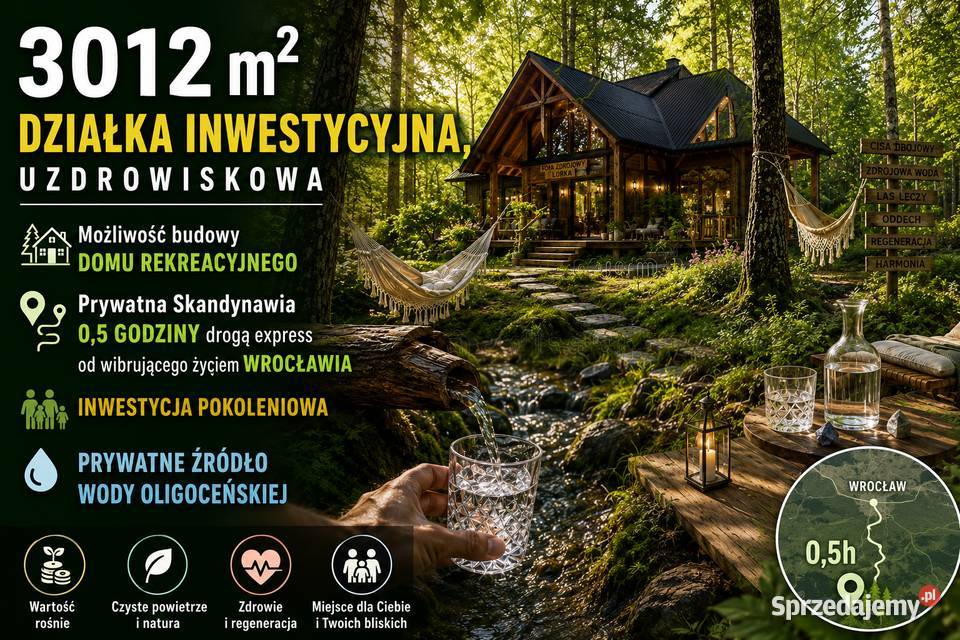 Działka inwestycyjna 3012 met Wrocławia Ostrowina