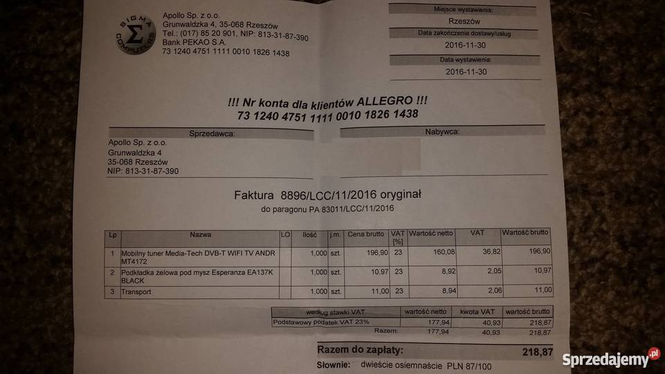 Tuner Mediatech DVBT WIFI TV Gwarancja Pozostałe Warszawa