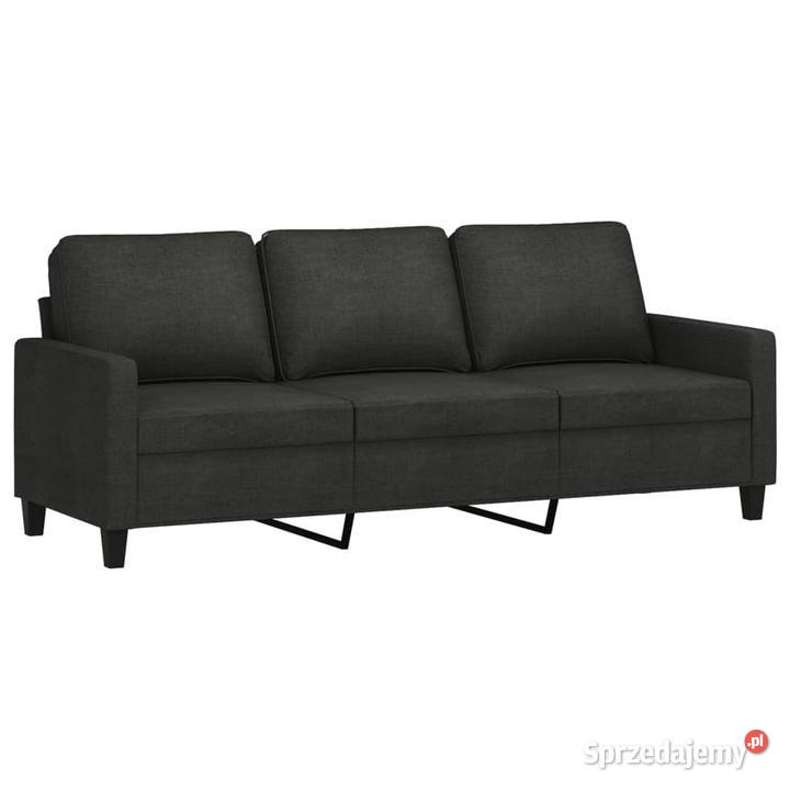 3osobowa sofa z podnóżkiem czarna 180 tkaniną Warszawa