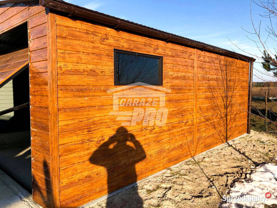 Garaż blaszany 55x6 Brama Drzwi 2x okno Rynny Iława