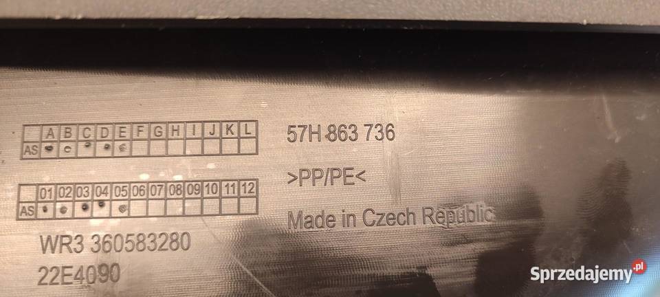 VW TAYRON OSŁONA PROGU PRAWY TYŁ 57H863736