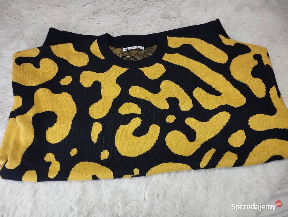 Stylowy Sweter ZARA Abstrakcyjny Wzór 100 Swetry i golfy Grodzisk Mazowiecki