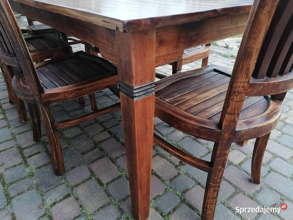 100 drzewo Teekowe stół 7 krzeseł Wąwolnica sprzedam