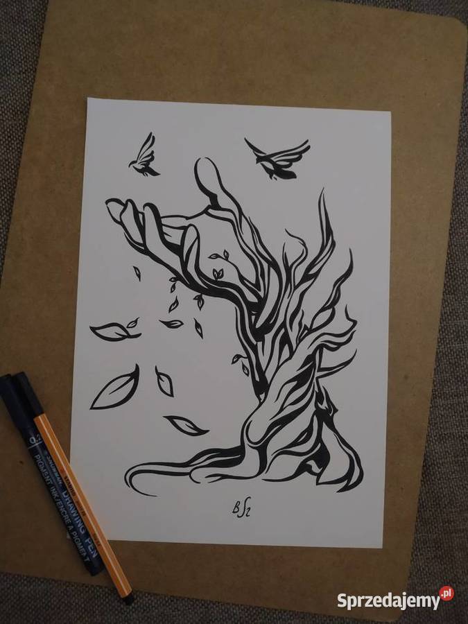 Rysunek podaj dłoń cienkopis blok t A4 250 gm2