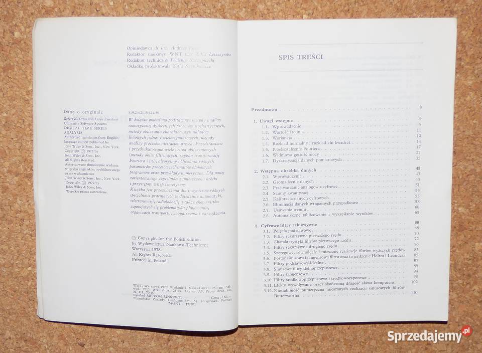 T Otnes Enochson Analiza numeryczna szeregów technika, nauki techniczne Warszawa
