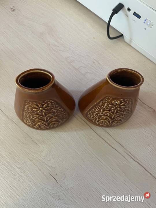 Dwa ceramiczne wazoniki z lat 70 z czasów PRL Radzyń Podlaski